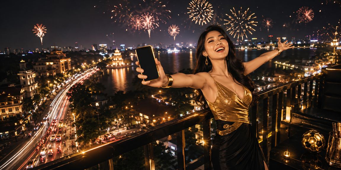 Người dùng Hà Nội truy cập casino s925 trên điện thoại với ánh đèn neon